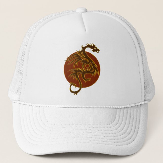 Gorra De Camionero Dragón Dorado Sol (Anverso)