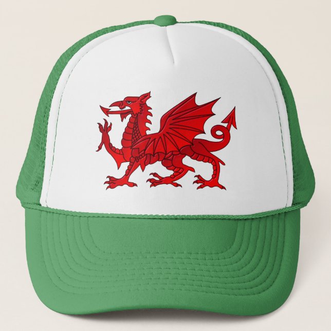 Gorra De Camionero Dragón galés con efecto biselado (Anverso)