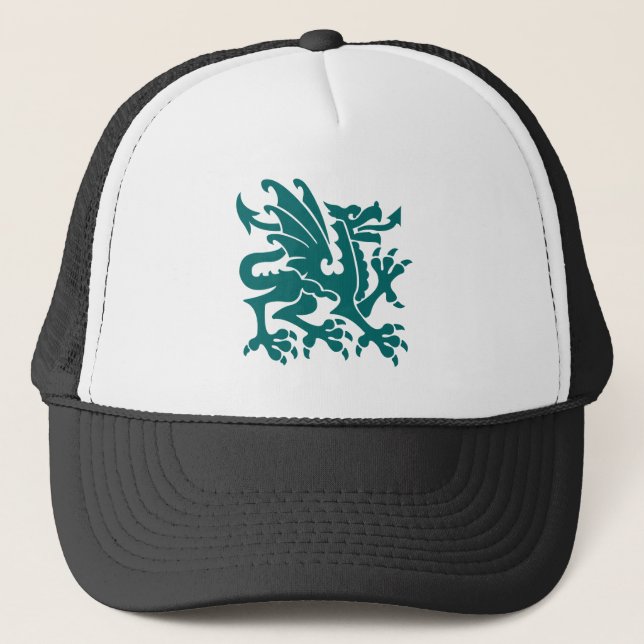 Gorra De Camionero Dragón heráldico 01 - Moss Green (Anverso)