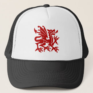Gorra De Camionero Dragón heráldico 01 - Rojo rubí