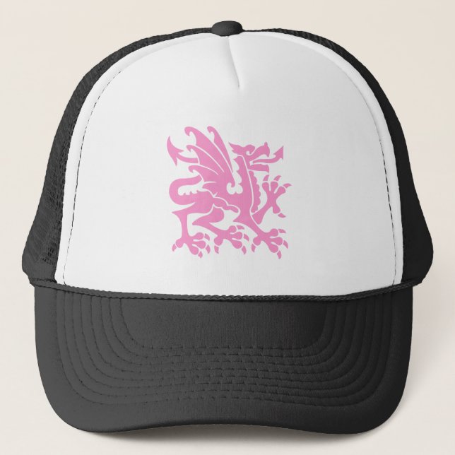 Gorra De Camionero Dragón heráldico 01 - Rosa (Anverso)