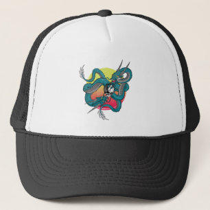 Gorra De Camionero Dragón japonés con cráneo - diseño de anime