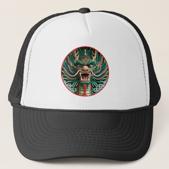 Gorra De Camionero Dragón japonés y tradiciones Shinto-Budistas (Anverso)