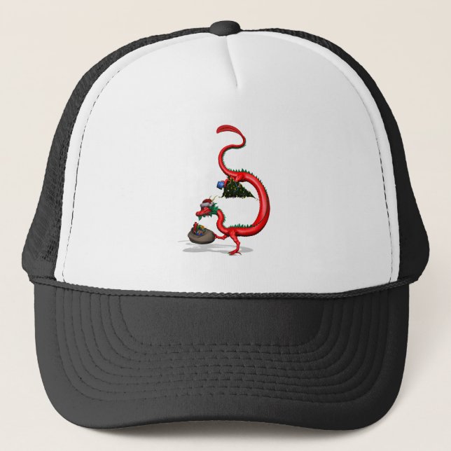 Gorra De Camionero Dragón oriental rojo (Anverso)