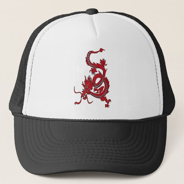 Gorra De Camionero Dragón rojo - Año del dragón (Anverso)