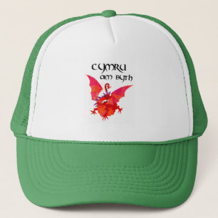 Gorra De Camionero Dragón rojo del idioma galés '¡Gales para siempre!