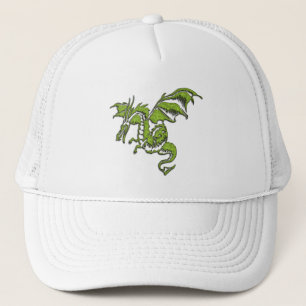 Gorra De Camionero Dragón Verde Volador