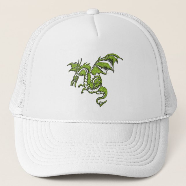 Gorra De Camionero Dragón Verde Volador (Anverso)