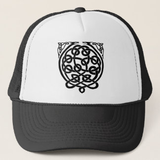 Gorra De Camionero Dragones de nudo celta - Blanco y negro