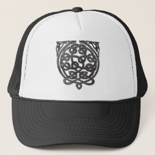 Gorra De Camionero Dragones de nudo celta - Cromado negro