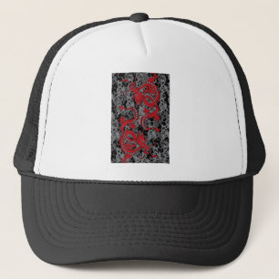 Gorra De Camionero Dragones rojos Ying Yang