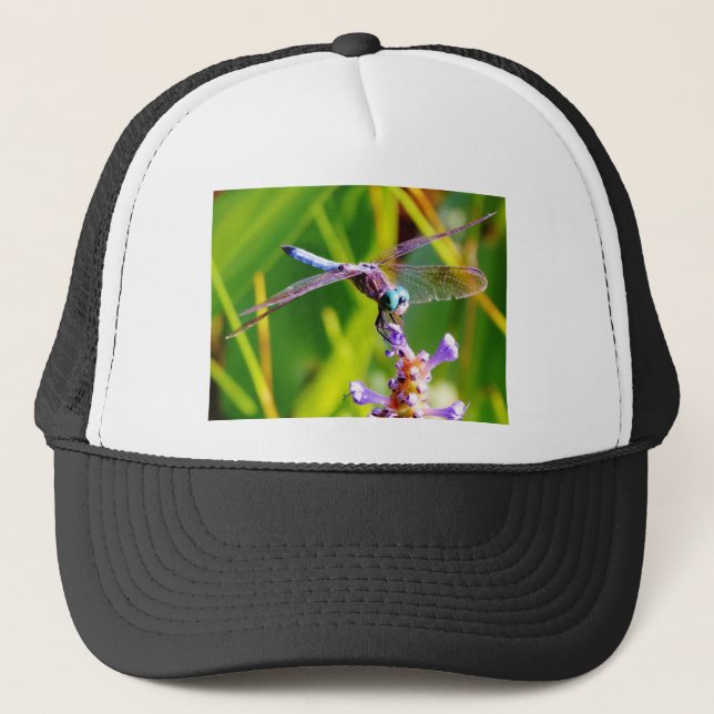 Gorra De Camionero Dragonfly verde azulado y púrpura (Anverso)