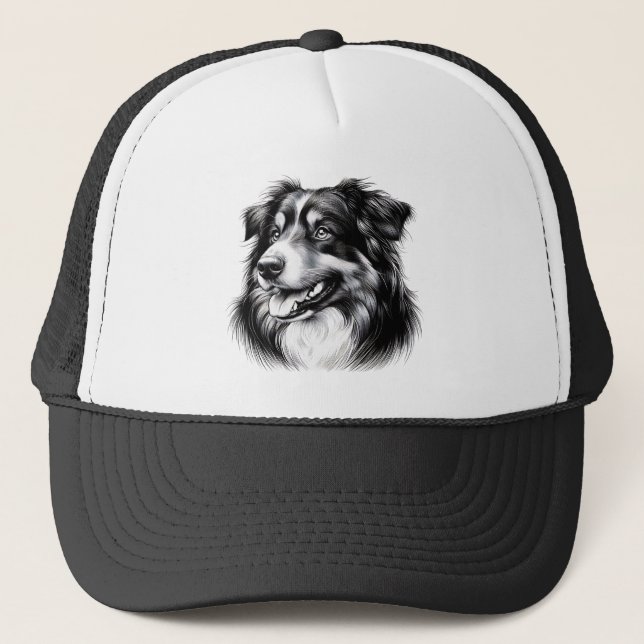 Gorra De Camionero Drawing Australian Shepherd (Anverso)
