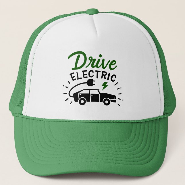 Gorra De Camionero Drive Electric Green Black Automobile (Anverso)