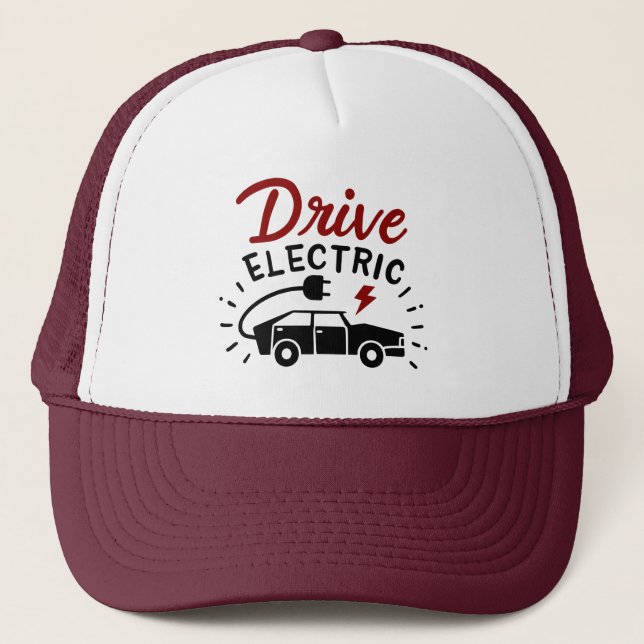Gorra De Camionero Drive Electric Red Black Automobile (Anverso)