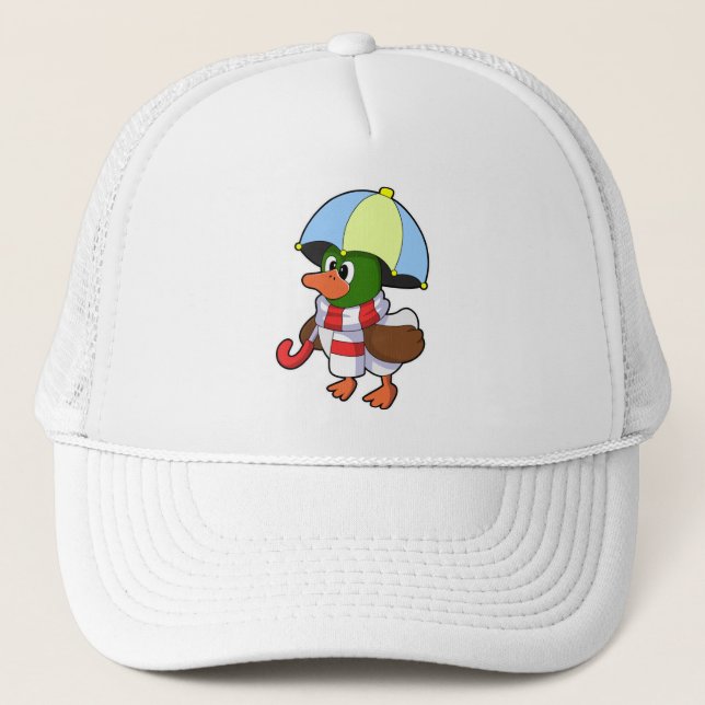 Gorra De Camionero Duck en Lluvia con paraguas (Anverso)
