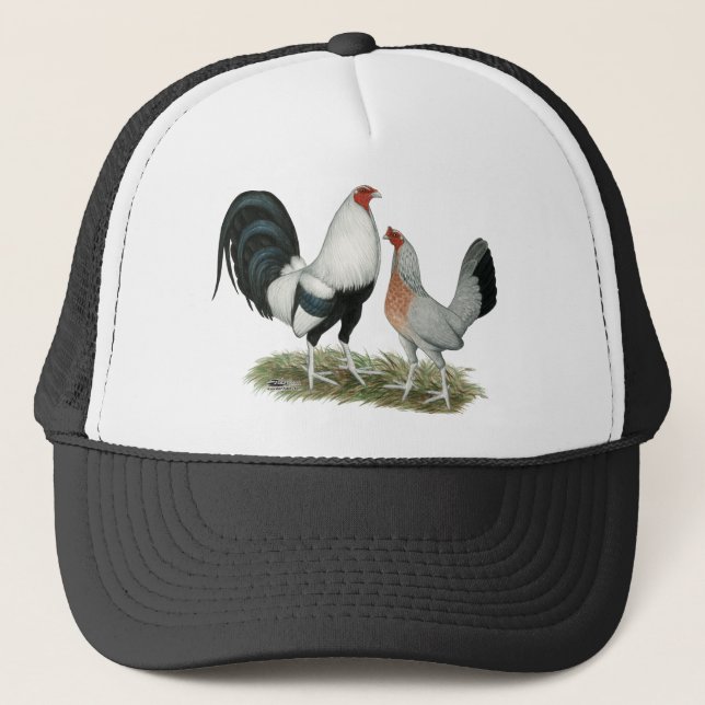 Gorra De Camionero Duckwing de plata Gamefowl (Anverso)