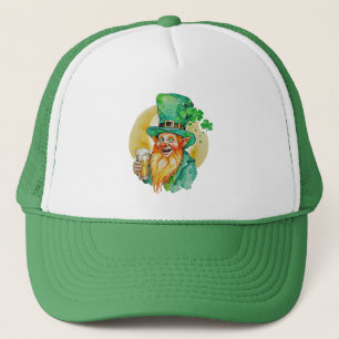 Gorra De Camionero Duende Alegre Bebiendo Cerveza Shamrock Brew Pub 