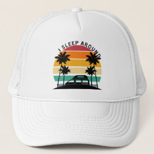 Gorra De Camionero Duermo Alrededor del viaje de Van Life Pun Vinatge