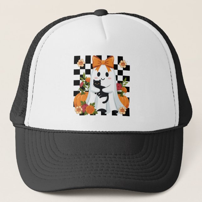 Gorra De Camionero Dulce fantasma de Halloween (Anverso)