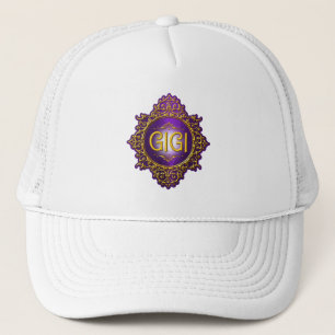 Gorra De Camionero Dulce GIGI Morado Real y Dorado