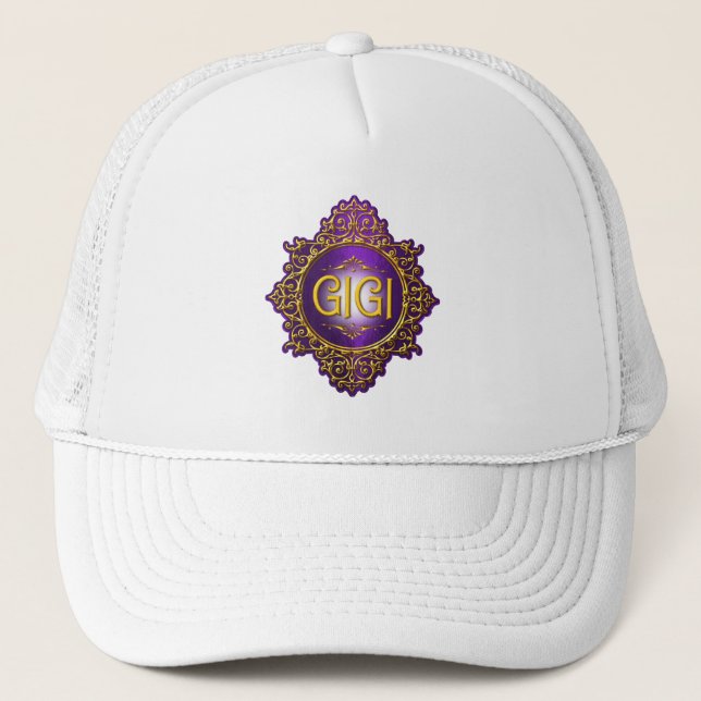 Gorra De Camionero Dulce GIGI Royal Purple & Gold (Anverso)