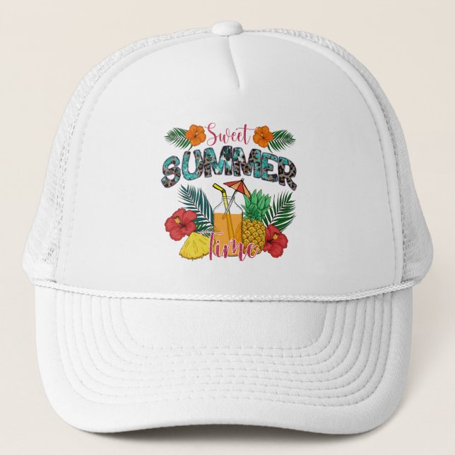 Gorra De Camionero Dulce playa de verano | Isla Tropical (Anverso)