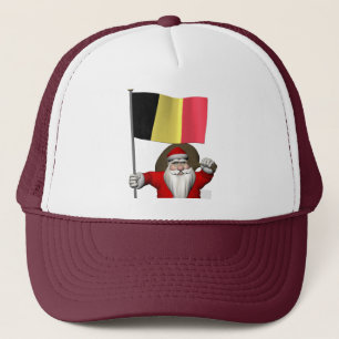 Gorra De Camionero Dulce Santa Claus Con El Nombre De Bélgica