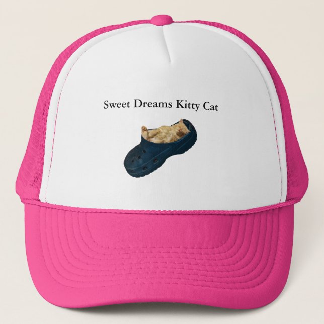 Gorra De Camionero Dulce Sueños Gato Kitty, Camionero Gorra (Anverso)
