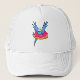 Gorra De Camionero Dulces Budgies Animales Graciosos En Rosa Donut