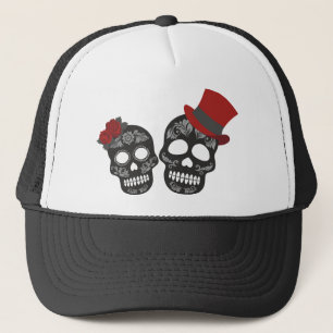 Gorra De Camionero Dúo de cráneo negro Thunder_Cove