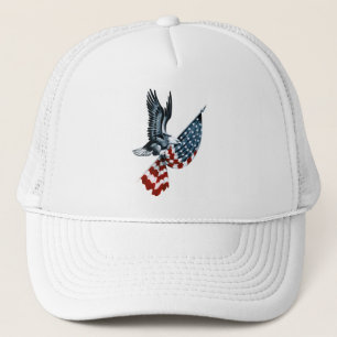 Gorra De Camionero Eagle calvo con la bandera americana