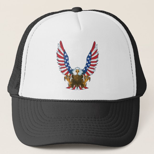 GORRA DE CAMIONERO EAGLE FLAG ESTADOUNIDENSE (Anverso)