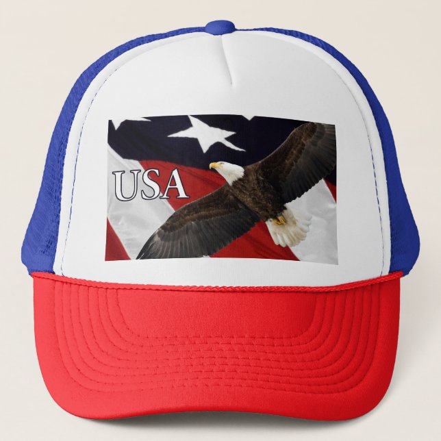 Gorra De Camionero Eagle y Flag USA (Anverso)