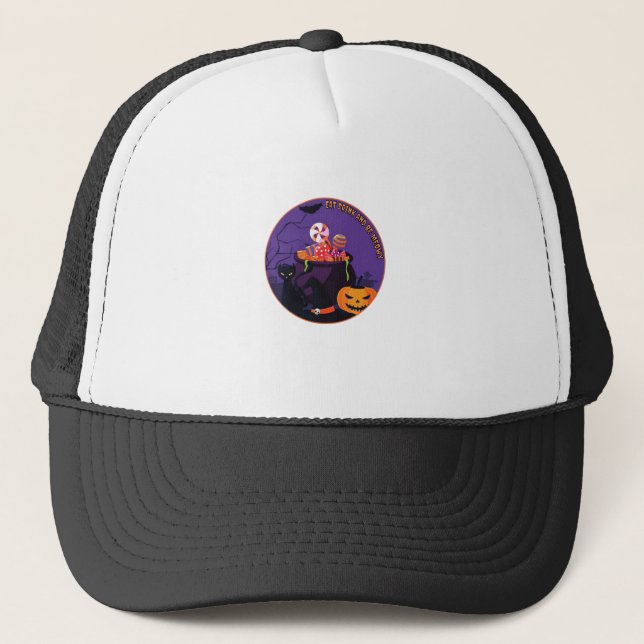 Gorra De Camionero Eat Drink And Be Meowy Cute Casual (Anverso)