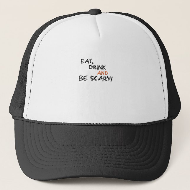 Gorra De Camionero Eat Drink And Be Scary Classic Retro (Anverso)