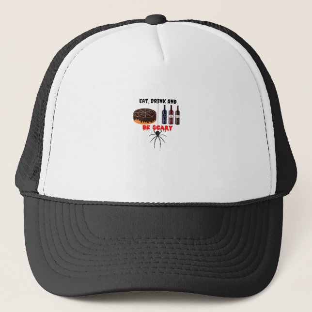 Gorra De Camionero Eat Drink And Be Scary Retro Classic (Anverso)