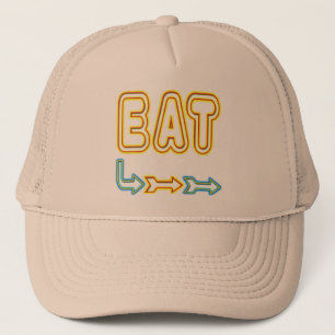 Gorra De Camionero Eat Retro Neon Rótulo Art