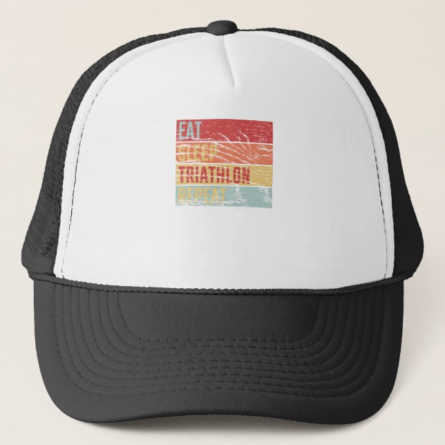 Gorra De Camionero Eat Sleep Triathlon Repeat (Anverso)