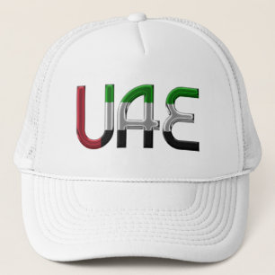 Gorra De Camionero EAU Tipografía de colores de bandera de Emiratos Á