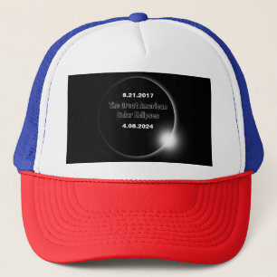 Gorra De Camionero Eclipse solar con doble fecha 2024 & 2017