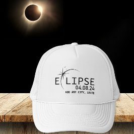 Gorra De Camionero Eclipse solar total 2024 Ciudad Personalizado opci