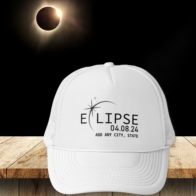 Gorra De Camionero Eclipse solar total 2024 Ciudad Personalizado opci (Subido por el creador)