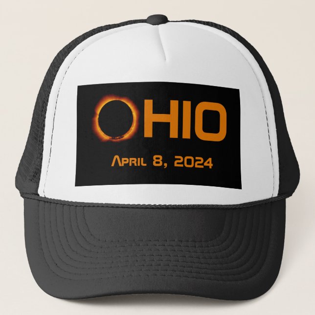Gorra De Camionero Eclipse solar total de Ohio 2024 (Anverso)