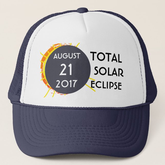 Gorra De Camionero Eclipse solar total personalizable único (Anverso)