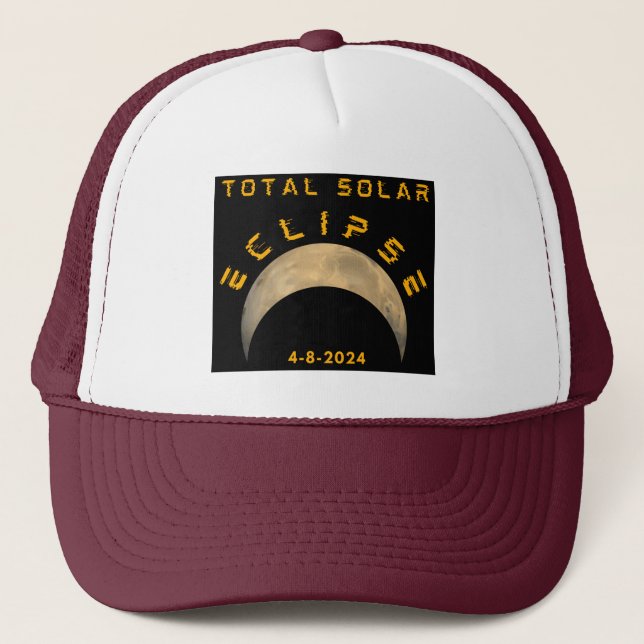 GORRA DE CAMIONERO ECLIPSE TOTAL DE SOL LUNA SOL TIERRA (Anverso)