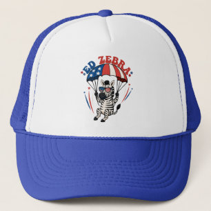 Gorra De Camionero Ed Zebra Feliz 4 De Julio Bandera Patriótica Estad