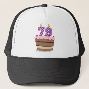 Gorra De Camionero Edad 79 en el pastel de cumpleaños
