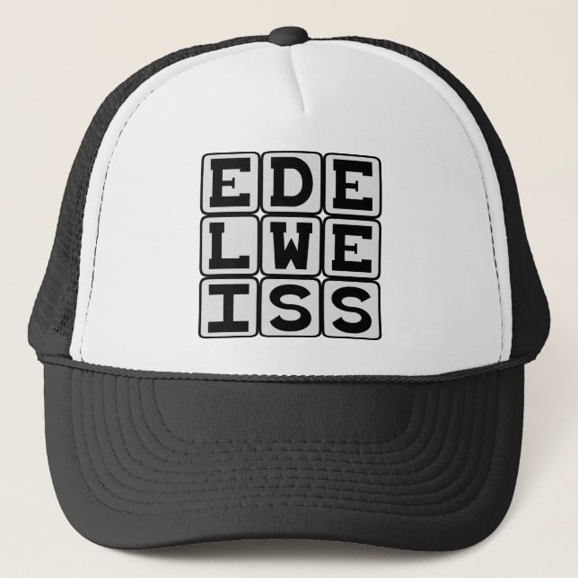 Gorra De Camionero Edelweiss, Flor Blanca (Anverso)