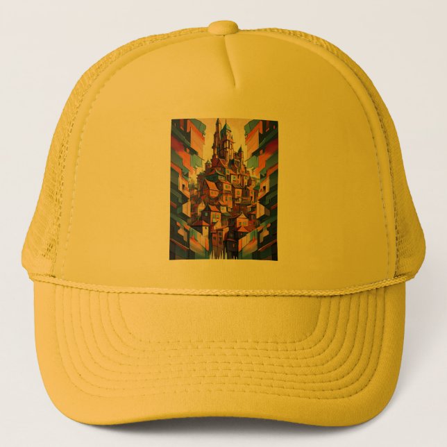Gorra De Camionero Edificios Coloridos (Anverso)